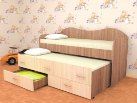 Кровать детская Нимфа двухместная 2.0 Венге/Дуб молочный в Саргатском - sargatskoe.katalogmebeli.com | фото 3