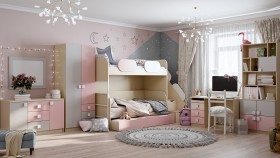 Детская комната Грэйси (Розовый/Серый/корпус Клен) в Саргатском - sargatskoe.katalogmebeli.com | фото 12