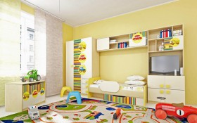 Детская комната Клаксон (Бежевый/корпус Клен) в Саргатском - sargatskoe.katalogmebeli.com | фото 2
