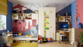 Детская комната Клаксон (Бежевый/корпус Клен) в Саргатском - sargatskoe.katalogmebeli.com | фото