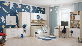 Детская комната Санни (Белый/корпус Клен) в Саргатском - sargatskoe.katalogmebeli.com | фото 3