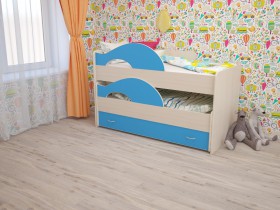 Кровать детская Радуга 1600 Млечный дуб/Венге в Саргатском - sargatskoe.katalogmebeli.com