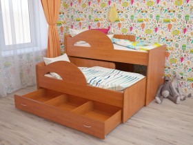 Кровать детская Радуга 1600 Млечный дуб/Венге в Саргатском - sargatskoe.katalogmebeli.com