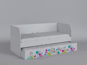 Диван-кровать Флёр (Белый/корпус Выбеленное дерево) в Саргатском - sargatskoe.katalogmebeli.com | фото