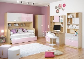 Диван-кровать Грэйси (Розовый/Серый/корпус Клен) в Саргатском - sargatskoe.katalogmebeli.com | фото 3