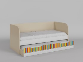 Диван-кровать Клаксон без машинок (Белый/корпус Клен) в Саргатском - sargatskoe.katalogmebeli.com | фото