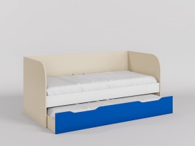 Диван-кровать Скай люкс (Синий/Белый/корпус Клен) в Саргатском - sargatskoe.katalogmebeli.com | фото 1
