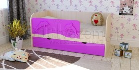 Друзья Кровать детская 2 ящика 1.6 Фиолетовый глянец в Саргатском - sargatskoe.katalogmebeli.com | фото
