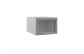 Гарда ГПГС 500 шкаф верхний горизонтальный глубокий со стеклом (Белый/корпус Серый) в Саргатском - sargatskoe.katalogmebeli.com | фото