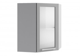 Гарда ВПУС 550 шкаф верхний угловой со стеклом Белый в Саргатском - sargatskoe.katalogmebeli.com | фото
