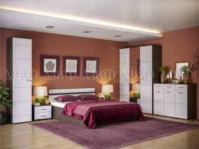 Спальня Нэнси (Венге/Белый глянец) в Саргатском - sargatskoe.katalogmebeli.com | фото