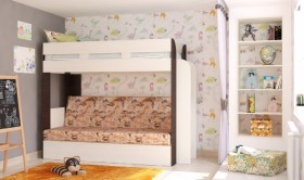 Кровать с диваном 75 Карамель Атлант (Венге Магия /Сосна Карелия/Савана) в Саргатском - sargatskoe.katalogmebeli.com | фото