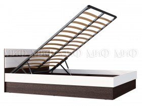 Ким кровать с подъемным механизмом 1,4 (Венге/белый глянец) в Саргатском - sargatskoe.katalogmebeli.com | фото 2
