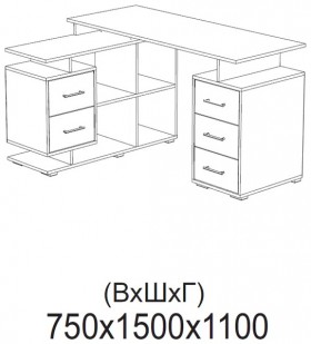 Компьютерный стол угловой СКМУ-3 белый в Саргатском - sargatskoe.katalogmebeli.com | фото 2