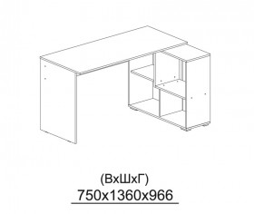 Компьютерный стол угловой СКМУ-3 дуб сонома/белый в Саргатском - sargatskoe.katalogmebeli.com | фото 3