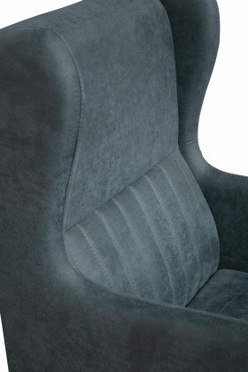 Кресло для отдыха "ЕвроМагнат" (замша дельта серо - синий)/осн. в Саргатском - sargatskoe.katalogmebeli.com | фото 3