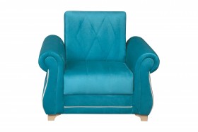 Кресло для отдыха "Порто" (велюр киви бирюза / микровельвет крем) в Саргатском - sargatskoe.katalogmebeli.com | фото 3
