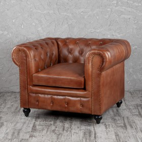 Кресло кожаное Лофт Честер (кожа) в Саргатском - sargatskoe.katalogmebeli.com | фото