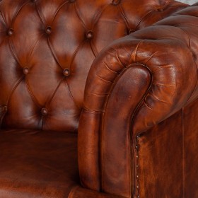 Кресло кожаное Лофт Честер-Нью (Коричневый, Рыжий) в Саргатском - sargatskoe.katalogmebeli.com | фото 4