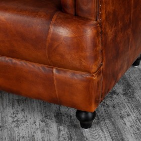 Кресло кожаное Лофт Честер-Нью (Коричневый, Рыжий) в Саргатском - sargatskoe.katalogmebeli.com | фото 8