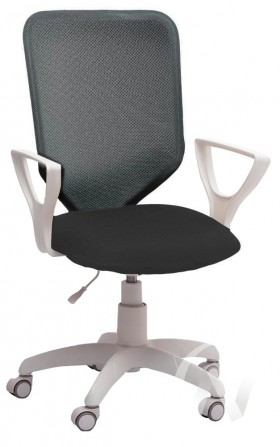 Кресло компьютерное Элегия S (белый/ткань сетка темно-серая) в Саргатском - sargatskoe.katalogmebeli.com | фото