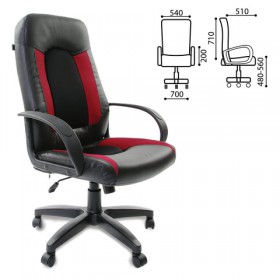 Кресло офисное BRABIX Strike EX-525 (черно-красный) в Саргатском - sargatskoe.katalogmebeli.com | фото 1
