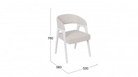 Кресло «Техас 1» (Белый матовый/Шенилл Estetica Vanille №220) в Саргатском - sargatskoe.katalogmebeli.com | фото 2
