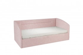 Кровать 0.9 Альба Софа (Нежно-розовый велюр) в Саргатском - sargatskoe.katalogmebeli.com | фото