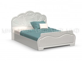 Кровать 1,4м Гармония (Белый/Белый глянец) в Саргатском - sargatskoe.katalogmebeli.com | фото 1