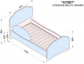 Кровать 160 Атлет 29 Синий (мягкий бортик) в Саргатском - sargatskoe.katalogmebeli.com | фото 2