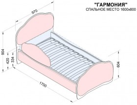 Кровать 160 Гармония 18 Бордовый (мягкий бортик) в Саргатском - sargatskoe.katalogmebeli.com | фото 2
