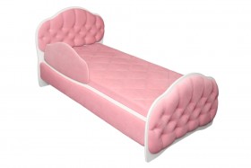 Кровать 160 Гармония 36 Светло-розовый (мягкий бортик) в Саргатском - sargatskoe.katalogmebeli.com | фото