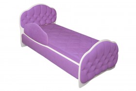 Кровать 160 Гармония 67 Светло-фиолетовый (мягкий бортик) в Саргатском - sargatskoe.katalogmebeli.com | фото