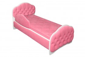 Кровать 160 Гармония 89 Розовый (мягкий бортик) в Саргатском - sargatskoe.katalogmebeli.com | фото