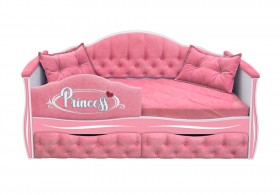Кровать 160 серии Иллюзия 2 ящика 36 Розовый (мягкий бортик/подушки) в Саргатском - sargatskoe.katalogmebeli.com | фото