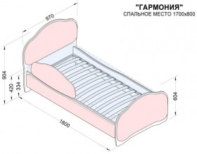 Кровать 170 Гармония 08 Шоколад (мягкий бортик) в Саргатском - sargatskoe.katalogmebeli.com | фото 2