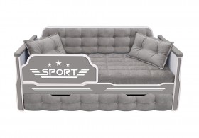 Кровать 170 серии Спорт 1 ящик 45 Серый (подушки) в Саргатском - sargatskoe.katalogmebeli.com | фото