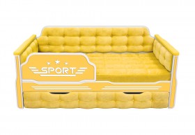 Кровать 170 серии Спорт 1 ящик 74 Жёлтый (мягкие боковые накладки) в Саргатском - sargatskoe.katalogmebeli.com | фото