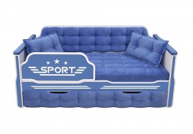 Кровать 170 серии Спорт 1 ящик 85 Синий (подушки) в Саргатском - sargatskoe.katalogmebeli.com | фото