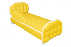 Кровать 180 Атлет 74 жёлтый (мягкий бортик) в Саргатском - sargatskoe.katalogmebeli.com | фото