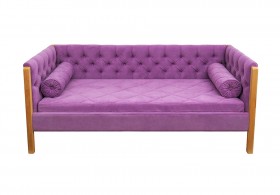 Кровать 180 серии Леди  32 Фиолетовый (подушка валик) в Саргатском - sargatskoe.katalogmebeli.com | фото