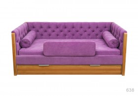 Кровать 180 серии Леди + ящик 32 Фиолетовый (мягкий бортик/подушка валик) в Саргатском - sargatskoe.katalogmebeli.com | фото 1