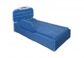 Кровать 190 Атлет Lux 29 Синий (мягкий бортик) в Саргатском - sargatskoe.katalogmebeli.com | фото 1