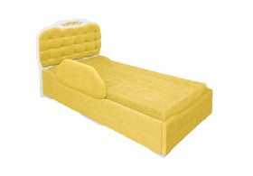 Кровать 190 Атлет Lux 74 Жёлтый (мягкий бортик) в Саргатском - sargatskoe.katalogmebeli.com | фото