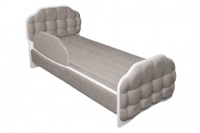 Кровать 190 Атлет Lux 96 Серый (мягкий бортик) в Саргатском - sargatskoe.katalogmebeli.com | фото