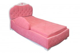 Кровать 190 Гармония Lux 36 Розовый (мягкий бортик) в Саргатском - sargatskoe.katalogmebeli.com | фото