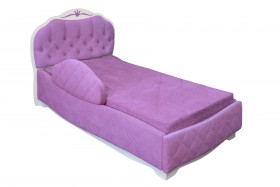 Кровать 190 Гармония Lux 67 Светло-фиолетовый (мягкий бортик) в Саргатском - sargatskoe.katalogmebeli.com | фото 1