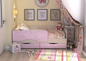 Кровать Алиса КР-812 1,6 Белфорд/Розовый металлик в Саргатском - sargatskoe.katalogmebeli.com | фото 2