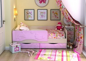 Кровать Алиса КР-812 1,6 Белфорд/Розовый металлик в Саргатском - sargatskoe.katalogmebeli.com | фото 1