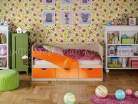 Кровать Бабочки 1,6м (Оранжевый металлик) в Саргатском - sargatskoe.katalogmebeli.com | фото 1